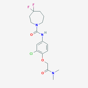 molecular formula C17H22ClF2N3O3 B6999499 N-[3-chloro-4-[2-(dimethylamino)-2-oxoethoxy]phenyl]-4,4-difluoroazepane-1-carboxamide 