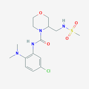 molecular formula C15H23ClN4O4S B6999528 N-[5-chloro-2-(dimethylamino)phenyl]-3-(methanesulfonamidomethyl)morpholine-4-carboxamide 