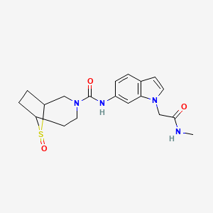 molecular formula C19H24N4O3S B6999560 N-[1-[2-(methylamino)-2-oxoethyl]indol-6-yl]-9-oxo-9lambda4-thia-3-azabicyclo[4.2.1]nonane-3-carboxamide 