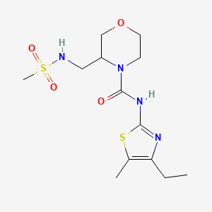 molecular formula C13H22N4O4S2 B6999635 N-(4-ethyl-5-methyl-1,3-thiazol-2-yl)-3-(methanesulfonamidomethyl)morpholine-4-carboxamide 