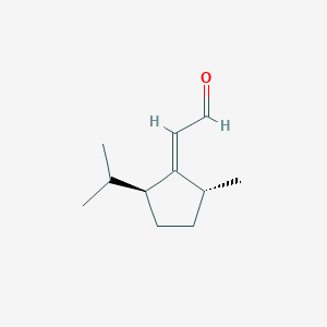 molecular formula C11H18O B069997 (2E)-2-[(2R,5S)-2-methyl-5-propan-2-ylcyclopentylidene]acetaldehyde CAS No. 189040-17-3