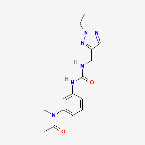 molecular formula C15H20N6O2 B6999710 N-[3-[(2-ethyltriazol-4-yl)methylcarbamoylamino]phenyl]-N-methylacetamide 