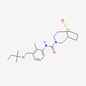 molecular formula C21H32N2O3S B6999750 N-[2-methyl-3-(2-methylbutan-2-yloxymethyl)phenyl]-9-oxo-9lambda4-thia-3-azabicyclo[4.2.1]nonane-3-carboxamide 