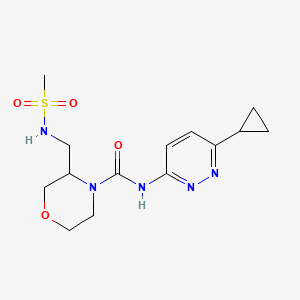 molecular formula C14H21N5O4S B6999817 N-(6-cyclopropylpyridazin-3-yl)-3-(methanesulfonamidomethyl)morpholine-4-carboxamide 