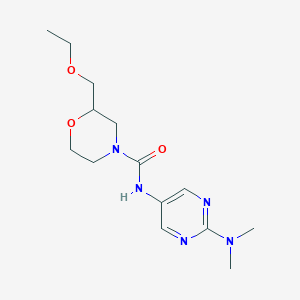 molecular formula C14H23N5O3 B6999968 N-[2-(dimethylamino)pyrimidin-5-yl]-2-(ethoxymethyl)morpholine-4-carboxamide 