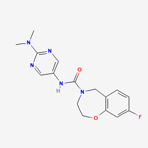 molecular formula C16H18FN5O2 B6999982 N-[2-(dimethylamino)pyrimidin-5-yl]-8-fluoro-3,5-dihydro-2H-1,4-benzoxazepine-4-carboxamide 