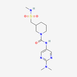 molecular formula C14H24N6O3S B6999994 N-[2-(dimethylamino)pyrimidin-5-yl]-3-(methylsulfamoylmethyl)piperidine-1-carboxamide 