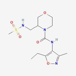 molecular formula C13H22N4O5S B7000059 N-(5-ethyl-3-methyl-1,2-oxazol-4-yl)-3-(methanesulfonamidomethyl)morpholine-4-carboxamide 