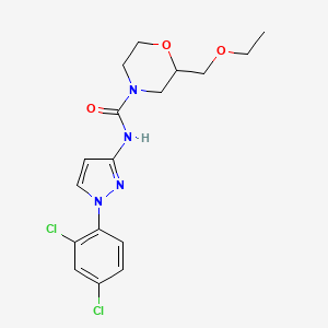 molecular formula C17H20Cl2N4O3 B7000206 N-[1-(2,4-dichlorophenyl)pyrazol-3-yl]-2-(ethoxymethyl)morpholine-4-carboxamide 
