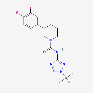 molecular formula C18H23F2N5O B7000375 N-(1-tert-butyl-1,2,4-triazol-3-yl)-3-(3,4-difluorophenyl)piperidine-1-carboxamide 