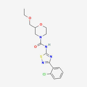 molecular formula C16H19ClN4O3S B7000406 N-[3-(2-chlorophenyl)-1,2,4-thiadiazol-5-yl]-2-(ethoxymethyl)morpholine-4-carboxamide 