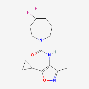 molecular formula C14H19F2N3O2 B7000464 N-(5-cyclopropyl-3-methyl-1,2-oxazol-4-yl)-4,4-difluoroazepane-1-carboxamide 