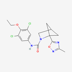 molecular formula C17H18Cl2N4O3 B7000497 N-(3,5-dichloro-4-ethoxyphenyl)-1-(3-methyl-1,2,4-oxadiazol-5-yl)-2-azabicyclo[2.1.1]hexane-2-carboxamide 