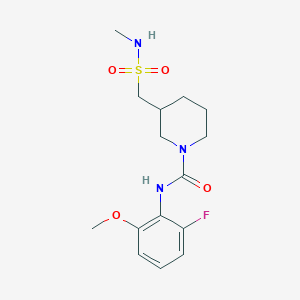 molecular formula C15H22FN3O4S B7000533 N-(2-fluoro-6-methoxyphenyl)-3-(methylsulfamoylmethyl)piperidine-1-carboxamide 