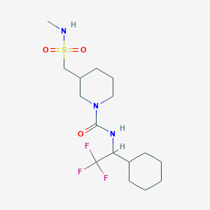 molecular formula C16H28F3N3O3S B7000561 N-(1-cyclohexyl-2,2,2-trifluoroethyl)-3-(methylsulfamoylmethyl)piperidine-1-carboxamide 