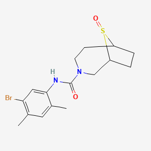 molecular formula C16H21BrN2O2S B7000602 N-(5-bromo-2,4-dimethylphenyl)-9-oxo-9lambda4-thia-3-azabicyclo[4.2.1]nonane-3-carboxamide 