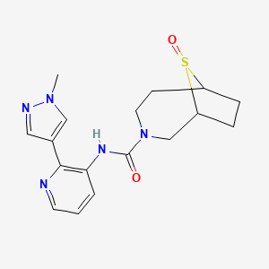 molecular formula C17H21N5O2S B7000665 N-[2-(1-methylpyrazol-4-yl)pyridin-3-yl]-9-oxo-9lambda4-thia-3-azabicyclo[4.2.1]nonane-3-carboxamide 