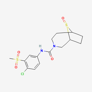 molecular formula C15H19ClN2O4S2 B7000672 N-(4-chloro-3-methylsulfonylphenyl)-9-oxo-9lambda4-thia-3-azabicyclo[4.2.1]nonane-3-carboxamide 