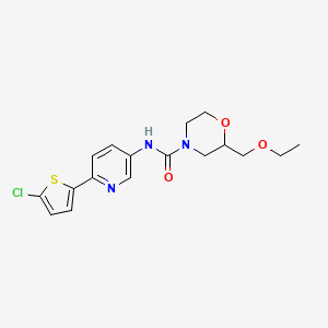 molecular formula C17H20ClN3O3S B7000982 N-[6-(5-chlorothiophen-2-yl)pyridin-3-yl]-2-(ethoxymethyl)morpholine-4-carboxamide 
