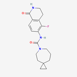 molecular formula C18H22FN3O2 B7001045 N-(5-fluoro-1-oxo-3,4-dihydro-2H-isoquinolin-6-yl)-6-azaspiro[2.6]nonane-6-carboxamide 