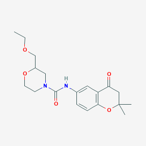 molecular formula C19H26N2O5 B7001086 N-(2,2-dimethyl-4-oxo-3H-chromen-6-yl)-2-(ethoxymethyl)morpholine-4-carboxamide 
