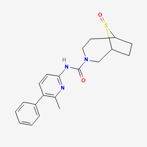 molecular formula C20H23N3O2S B7001163 N-(6-methyl-5-phenylpyridin-2-yl)-9-oxo-9lambda4-thia-3-azabicyclo[4.2.1]nonane-3-carboxamide 