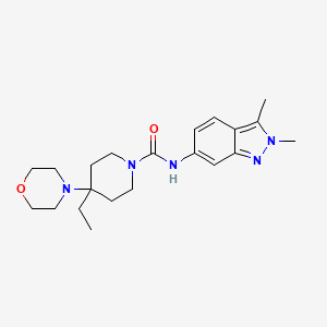 molecular formula C21H31N5O2 B7001253 N-(2,3-dimethylindazol-6-yl)-4-ethyl-4-morpholin-4-ylpiperidine-1-carboxamide 