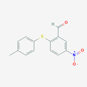 molecular formula C14H11NO3S B070013 2-[(4-甲基苯基)硫基]-5-硝基苯甲醛 CAS No. 175278-42-9
