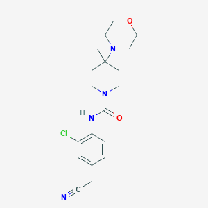 molecular formula C20H27ClN4O2 B7001342 N-[2-chloro-4-(cyanomethyl)phenyl]-4-ethyl-4-morpholin-4-ylpiperidine-1-carboxamide 