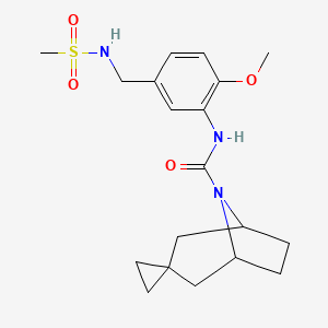 molecular formula C19H27N3O4S B7001441 N-[5-(methanesulfonamidomethyl)-2-methoxyphenyl]spiro[8-azabicyclo[3.2.1]octane-3,1'-cyclopropane]-8-carboxamide 