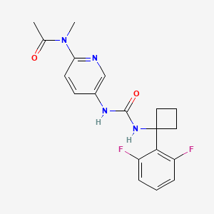 molecular formula C19H20F2N4O2 B7001578 N-[5-[[1-(2,6-difluorophenyl)cyclobutyl]carbamoylamino]pyridin-2-yl]-N-methylacetamide 