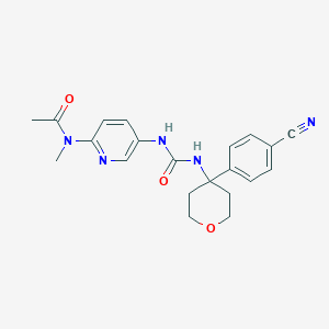 molecular formula C21H23N5O3 B7001579 N-[5-[[4-(4-cyanophenyl)oxan-4-yl]carbamoylamino]pyridin-2-yl]-N-methylacetamide 