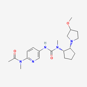 molecular formula C20H31N5O3 B7001584 N-[5-[[[(1S,2R)-2-(3-methoxypyrrolidin-1-yl)cyclopentyl]-methylcarbamoyl]amino]pyridin-2-yl]-N-methylacetamide 