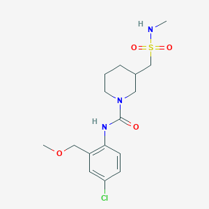 molecular formula C16H24ClN3O4S B7001599 N-[4-chloro-2-(methoxymethyl)phenyl]-3-(methylsulfamoylmethyl)piperidine-1-carboxamide 