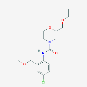 molecular formula C16H23ClN2O4 B7001604 N-[4-chloro-2-(methoxymethyl)phenyl]-2-(ethoxymethyl)morpholine-4-carboxamide 