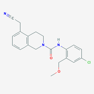 molecular formula C20H20ClN3O2 B7001619 N-[4-chloro-2-(methoxymethyl)phenyl]-5-(cyanomethyl)-3,4-dihydro-1H-isoquinoline-2-carboxamide 
