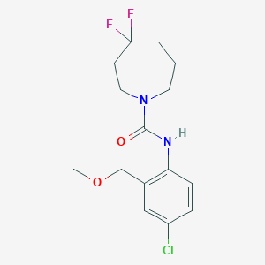 molecular formula C15H19ClF2N2O2 B7001625 N-[4-chloro-2-(methoxymethyl)phenyl]-4,4-difluoroazepane-1-carboxamide 