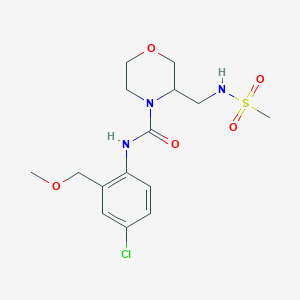 molecular formula C15H22ClN3O5S B7001627 N-[4-chloro-2-(methoxymethyl)phenyl]-3-(methanesulfonamidomethyl)morpholine-4-carboxamide 