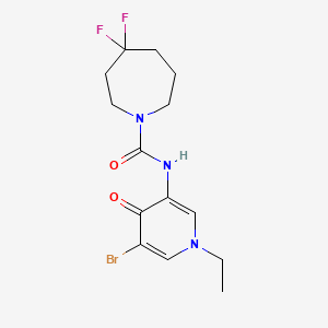 molecular formula C14H18BrF2N3O2 B7001697 N-(5-bromo-1-ethyl-4-oxopyridin-3-yl)-4,4-difluoroazepane-1-carboxamide 