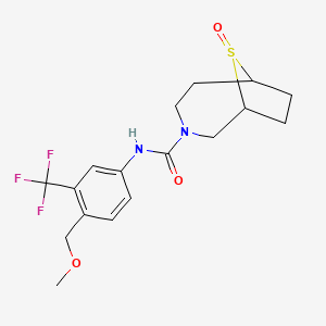 molecular formula C17H21F3N2O3S B7001737 N-[4-(methoxymethyl)-3-(trifluoromethyl)phenyl]-9-oxo-9lambda4-thia-3-azabicyclo[4.2.1]nonane-3-carboxamide 