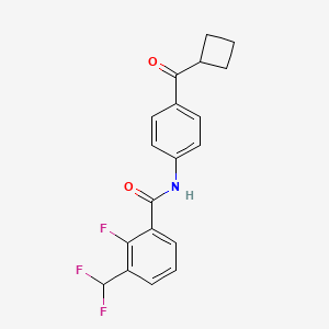molecular formula C19H16F3NO2 B7001831 N-[4-(cyclobutanecarbonyl)phenyl]-3-(difluoromethyl)-2-fluorobenzamide 