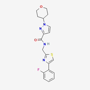 molecular formula C19H19FN4O2S B7001864 N-[[4-(2-fluorophenyl)-1,3-thiazol-2-yl]methyl]-1-(oxan-4-yl)pyrazole-3-carboxamide 