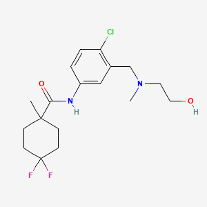 molecular formula C18H25ClF2N2O2 B7002008 N-[4-chloro-3-[[2-hydroxyethyl(methyl)amino]methyl]phenyl]-4,4-difluoro-1-methylcyclohexane-1-carboxamide 