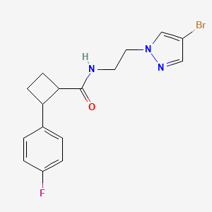 molecular formula C16H17BrFN3O B7002092 N-[2-(4-bromopyrazol-1-yl)ethyl]-2-(4-fluorophenyl)cyclobutane-1-carboxamide 