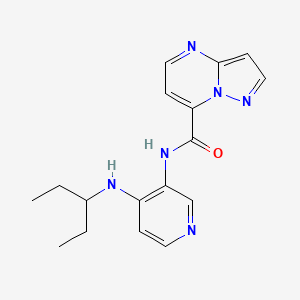 molecular formula C17H20N6O B7002111 N-[4-(pentan-3-ylamino)pyridin-3-yl]pyrazolo[1,5-a]pyrimidine-7-carboxamide 