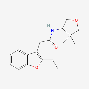 molecular formula C18H23NO3 B7002215 N-(4,4-dimethyloxolan-3-yl)-2-(2-ethyl-1-benzofuran-3-yl)acetamide 
