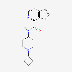 molecular formula C17H21N3OS B7002226 N-(1-cyclobutylpiperidin-4-yl)thieno[2,3-c]pyridine-7-carboxamide 