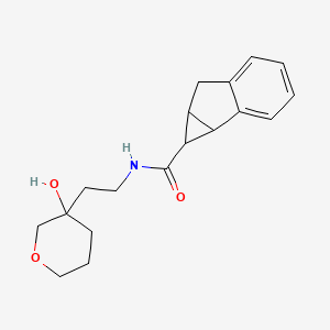 molecular formula C18H23NO3 B7002373 N-[2-(3-hydroxyoxan-3-yl)ethyl]-1,1a,6,6a-tetrahydrocyclopropa[a]indene-1-carboxamide 