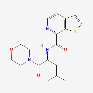 molecular formula C18H23N3O3S B7002391 N-[(2S)-4-methyl-1-morpholin-4-yl-1-oxopentan-2-yl]thieno[2,3-c]pyridine-7-carboxamide 
