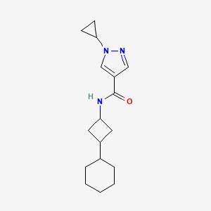 molecular formula C17H25N3O B7002439 N-(3-cyclohexylcyclobutyl)-1-cyclopropylpyrazole-4-carboxamide 